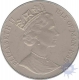 Cupro Nickle One Crown coin of Elizabeth II of Isle of Man 1989.