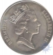 Cupro Nickkle One Dollar of Elizabeth II of Bermuda of 1985.