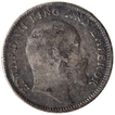 Silver Quarter Rupee Coin of King Edward VII of Calcutta Mint of 1906.