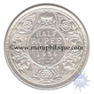 Silver Half Rupee of King George V of Calcutta Mint of 1934.