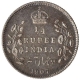 Silver Quarter Rupee Coin of King Edward VII of Calcutta Mint of 1907.