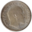 Silver Quarter Rupee Coin of King Edward VII of Calcutta Mint of 1907.