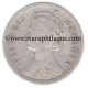 Silver Quarter Rupee of Victoria Empress of Calcutta Mint of 1898.  