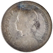 Silver Quarter Rupee of Victoria Empress of Calcutta Mint of 1890.