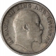 Silver Quarter Rupee Coin of King Edward VII of Calcutta Mint of 1908.