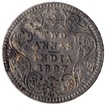 Silver Two Annas Coin of Victoria Empress of Calcutta Mint of 1897.