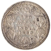 Silver Two Annas Coin of Victoria Empress of Calcutta Mint of 1889.