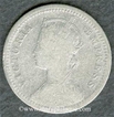 Silver Quarter Rupee of Victoria Empress of Calcutta Mint of 1890.  