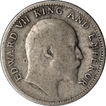 Silver Quarter Rupee Coin of King Edward VII of Calcutta Mint of 1910.