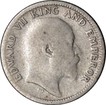 Silver Quarter Rupee Coin of King Edward VII  of Calcutta Mint of 1904.