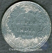 Silver Quarter Rupee of Victoria Empress of Calcutta Mint of 1890.