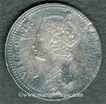 Silver Quarter Rupee of Victoria Empress of Calcutta Mint of 1890.