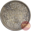 Silver One Rupee of Victoria Queen of Calcutta Mint of 1862.