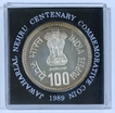 1989 Silver Proof Set Jawaharlal Nehru Birth Centenary Bombay Mint.