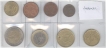 Set of Bi-Metal Coins of One Euro Cent, Two Euro Cent, Five Euro Cent, Ten Euro Cent, One Euro, Two Euro, Twenty Euro Cent, Fifty Euro Cent of Germany.