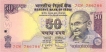  50 Rupees Bank Note of India of  D. Subbarao Governor of 2010 issued