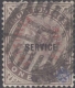 British India,1867 to 1873, Victoria queen 'EAST INDIA' issues overprinted 'Service' Called LARGE SERVICE (Length of overprint 15 3/4 mm), Brown Colour 1 Anna, Used.