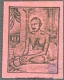 Newsprint Pink Colour of Rectangle Shaped of Gandhi.