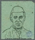 News Print. Jawahar Lal Nehru. Rectangle Shaped & Green Colour. (1)