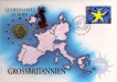 Postal cover of Grossbritanniea, 1992, Gemeinsames Europa, Special cover with coin and stamp with special cancellation cover, stamp on seal and spots theme, (used)