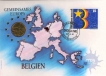 Postal covers of Belgien, 1992, Gemeinsames Europa, Special Cover With Coin & Stamps with Special Cancellation. Cover, Coin & Stamp on Seal & Sports Theme, (Used).