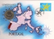 Postal covers of Portugal, 1992, Gemeinsames Europa, Special Cover With Coin & Stamps with Special Cancellation. Cover, Coin & Stamp on Seal & Sports Theme, (Used).