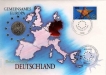 Postal covers of Deutschiand, 1992, Gemeinsames Europa, Special Cover With Coin & Stamps with Special Cancellation. Cover, Coin & Stamp on Seal & Sports Theme, (Used).