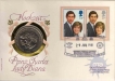 Postal covers of London, 1981, Hochzeit, Prinz Charles and Lady Diana, Special Cover With Coin & Stamps with Special Cancellation. Cover, Coin & Stamp on Seal & Sports Theme, (Used).