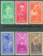 1952. Complete Set of 6 Stamps of India. White Gum.