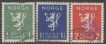 1940, Stamps of Norway, Set of 3 Stamps, Sc.No: 103-105.