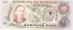 Paper money of Philippines of 10 Piso of 1949 issued. 