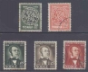 1945, Stamps of Norway, Set of 5 Stamps, Sc.No: 269-273.