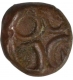 Copper Kasu Coin of Mangamma of Madurai Nayaks of Srivira Script.