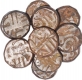 Set of 12 Illahi Months Copper Dam of Akba of Delhi Mint.