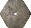 Brass Hexagon Shape Token of Sub Treasury of Dhinderi.