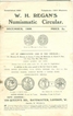 A Book on Numismatic Circular by W.H Regan's