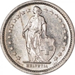 Silver Half Francs Coin of Switzerland.