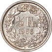 Silver Half Francs Coin of Switzerland.