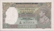 Bank Note of Five Rupees of King George VI of 1945.