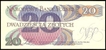 Paper Money of Twenty Zlotych of Czechosloakia of 1982.