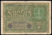 Paper Money of Fifty Mark of Germany of 1919.