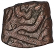 Copper Half Falus coin of Akbar of Ujjain mint.