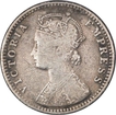 Silver Quarter Rupee Coin of Victoria Empress of Bombay Mint of 1897.