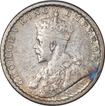 Silver Quarter Rupee Coin of King George V of Calcutta Mint of 1914.