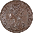 Copper One Quarter Anna Coin of Victoria Empress of Calcutta  Mint of 1894.