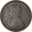 Copper Half Anna Coin of Victoria Queen of Bombay Mint of 1862.