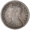 Silver Quarter Rupee Coin of Victoria Empress of Bombay Mint of 1897.