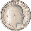 Silver Half Rupee Coin of King Edward VII of Calcutta Mint of 1910.