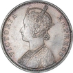 Silver One Rupee Coin of Victoria Empress of Bombay Mint of 1900.