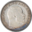 Silver Quarter Rupee Coin of King Edward VII of Calcutta Mint of 1910.